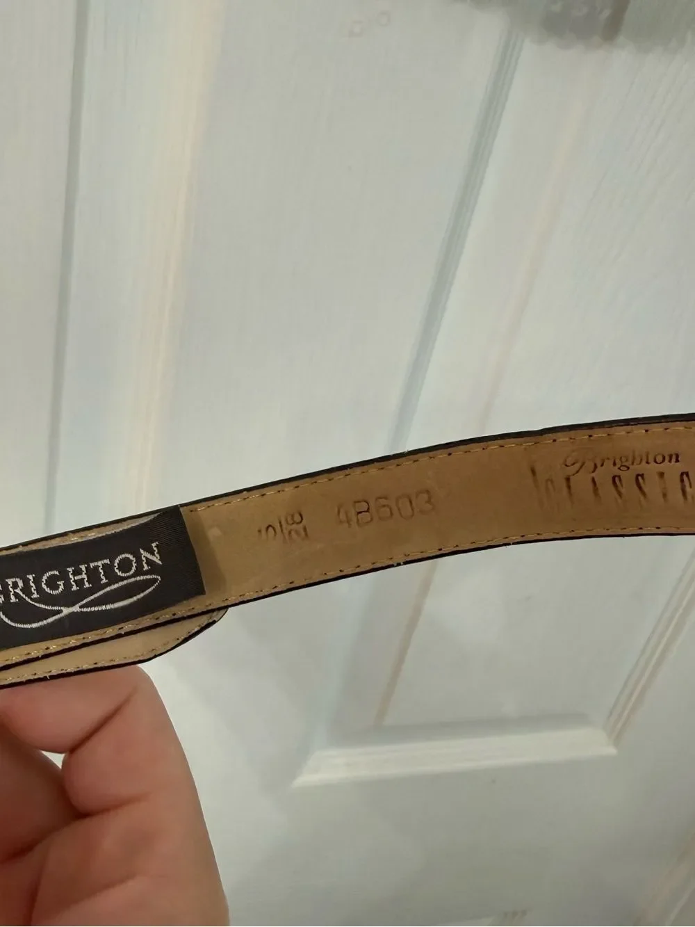 Brighton Black Textured Belt with Gold Buckle